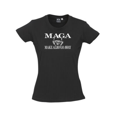 Make Albo Go Away - Style 4 - White Text - Womens Ice Cotton Tee sz6 - sz24 Thumbnail