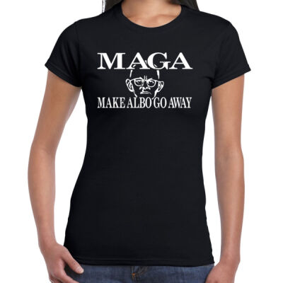 Make Albo Go Away - Style 4 - White Text - Women's 'Gildan' Slim T-Shirt Thumbnail