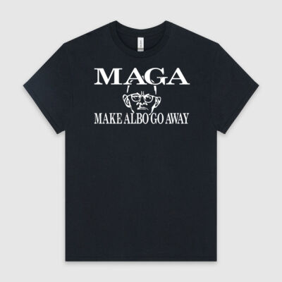 Make Albo Go Away - Style 4 - White Text - HeavyCotton™ Tee Thumbnail