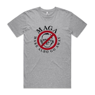 Make Albo Go Away - Style 5 - Black Text - Mens Basic Tee Thumbnail